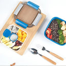 1-Piece Blue Two-Tier Lunch Box with Tray, Dressing Container and Fork-12