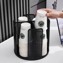 Paper Cup Holder Organizer Swivel Compartment Cup Picker Drink Storage Stand - Grey-11