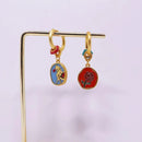 2-Piece Multicolour Floral Drop Earring Pair-10