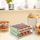 Double Layer Green Egg Storage Carton Drawer Fridge Organizer for Kitchen Use-5