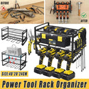 Wall Mounted Power Tool Rack Organiser, 3 Tier, Black, 1 Unit-1