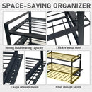 Wall Mounted Power Tool Rack Organiser, 3 Tier, Black, 1 Unit-5