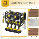 Wall Mounted Power Tool Rack Organiser, 3 Tier, Black, 1 Unit-8