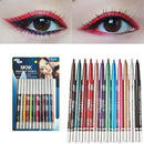 12 Pcs Coloured Eyeliner Pencil Set, Retractable Eye Makeup Pencils in Assorted Colours-12