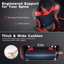 Black and Red Gaming Chair with Footrest and Lumbar Support-10