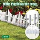 White Garden Edging Fence Panels 60 x 33 cm - 12 Pieces-1