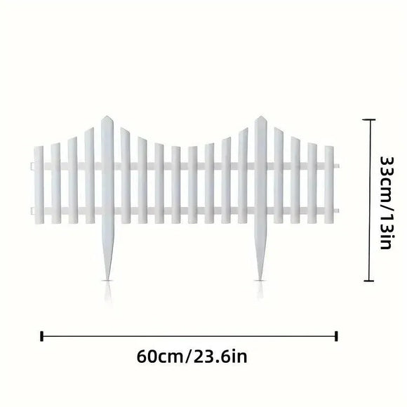 White Garden Edging Fence Panels 60 x 33 cm - 12 Pieces