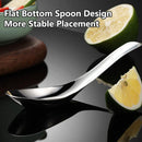 10pcs Stainless Steel Flat Bottom Spoon Household Kitchen Dining Soup Spoon Set-6