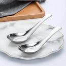 10pcs Stainless Steel Flat Bottom Spoon Household Kitchen Dining Soup Spoon Set-9