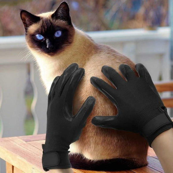 Black Pet Grooming Gloves - 1 Pair (2 Pieces)
