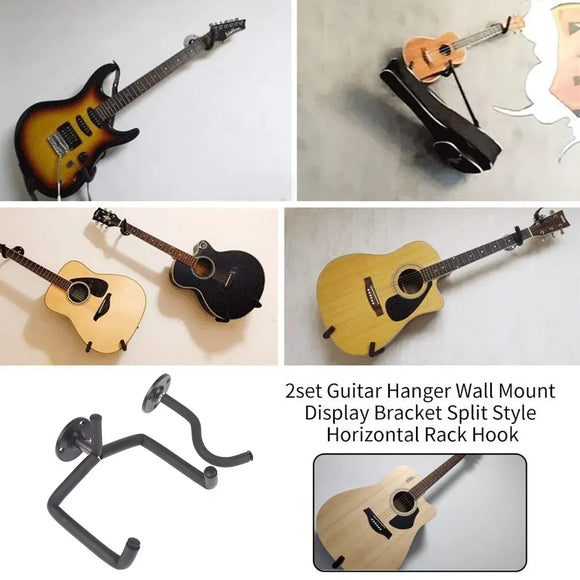 Wall Mounted Guitar Hanger Split Type for Guitar Studio Space Saving Secure Hold