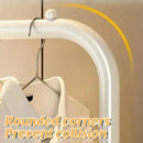 1-Piece Mobile Clothes Rack with Rail and Storage Baskets, White-5