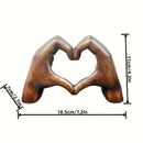 1-Piece Brown Heart-Hand Decorative Figurine, 18.5 cm-3