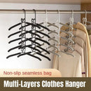 Space saving Multi layer Folding Hanger Hook Closet Organizer Clothes Rack - Black-2