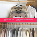Space saving Multi layer Folding Hanger Hook Closet Organizer Clothes Rack - Black-6