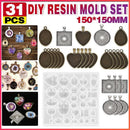 31 Pcs DIY Resin Casting Mould and Pendant Tray Kit for Jewellery Making-1