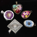 31 Pcs DIY Resin Casting Mould and Pendant Tray Kit for Jewellery Making-4