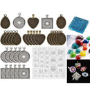 31 Pcs DIY Resin Casting Mould and Pendant Tray Kit for Jewellery Making-7