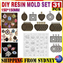 31 Pcs DIY Resin Casting Mould and Pendant Tray Kit for Jewellery Making-12