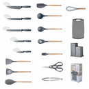 19-Piece Grey Kitchen Utensil Set with Storage Holder-2
