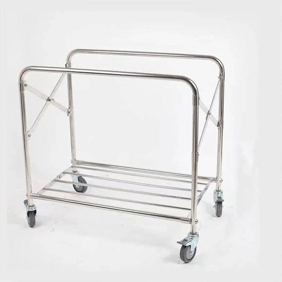 Folding Linen Trolley with Hand Push Design for Storage Room Cleaning Service