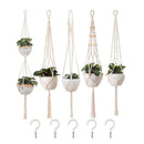 5-Piece Macrame Plant Hanger Set for Indoor Pots-2