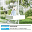 3in1 Parrot Bath Basin Bird Bathtub Cage or Accessory Pet Bird Feeder Water Bowl - Overdress-4