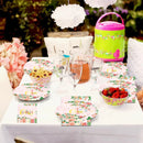 96-Piece First Birthday Floral Tableware Pack for 24 Place Settings-5
