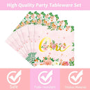 96-Piece First Birthday Floral Tableware Pack for 24 Place Settings-9