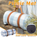 1-Piece Blue and White Check Picnic Blanket with Carry Straps, 200 x 200 cm-1