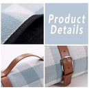 1-Piece Blue and White Check Picnic Blanket with Carry Straps, 200 x 200 cm-7