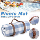 1-Piece Blue and White Check Picnic Blanket with Carry Straps, 200 x 200 cm-13