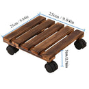 1-Piece Brown Rolling Plant Pot Stand with Four Castors, 25 x 25 cm-3
