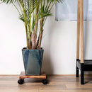 1-Piece Brown Rolling Plant Pot Stand with Four Castors, 25 x 25 cm-4