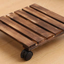 1-Piece Brown Rolling Plant Pot Stand with Four Castors, 25 x 25 cm-10