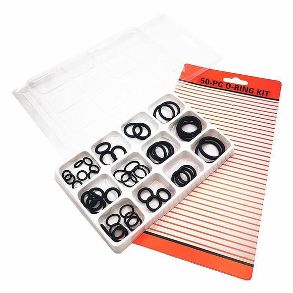 Rubber O-Ring Assortment Kit 50PC- Pack O-Rings Set Automotive Plumbing Seals