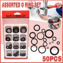 Rubber O-Ring Assortment Kit 50PC- Pack O-Rings Set Automotive Plumbing Seals-12