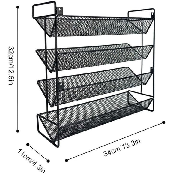 Black Four-Tier Spice Rack 34 x 11 x 32 cm - 1 Piece