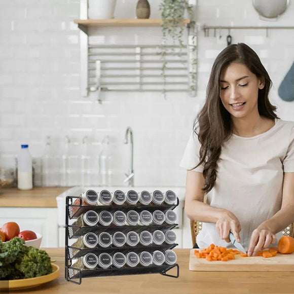 Black Four-Tier Spice Rack 34 x 11 x 32 cm - 1 Piece