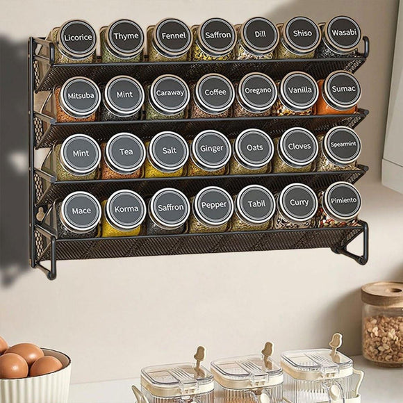 Black Four-Tier Spice Rack 34 x 11 x 32 cm - 1 Piece