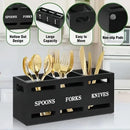 Black Three-Compartment Cutlery Organiser 25.5 x 8.7 x 11 cm - 1 Piece-7