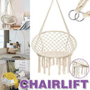 Beige Hanging Chair with Tassels and Two Rings - 1 Piece-13