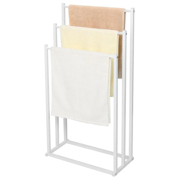 3 Tier Metal Towel Rack Freestanding 3 Bars Drying Shelf Holder Stand Organizer