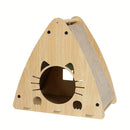 1-Piece Triangular Cat Scratcher and Hideaway-2