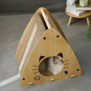 1-Piece Triangular Cat Scratcher and Hideaway-11