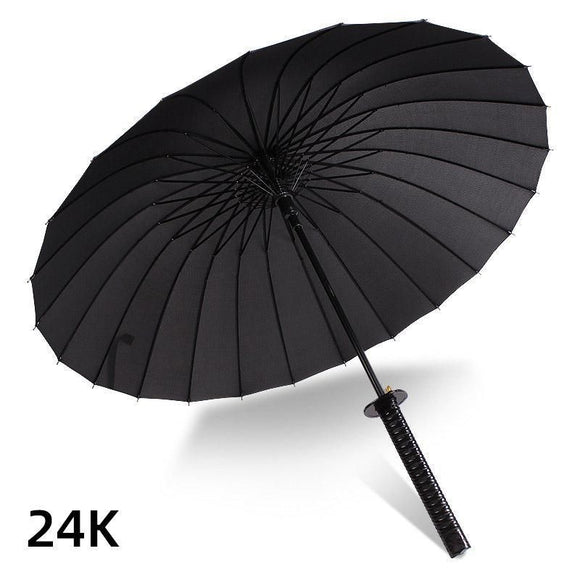 1-Piece Black 24-Rib Sword-Handle Straight Umbrella