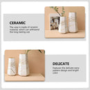 1 White Ceramic Vase with Gold-Coloured Wavy Detail, 13 x 11.5 x 25 cm-6