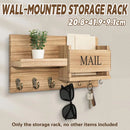 Wooden Wall Mounted Key Holder Storage Rack Door Hook Hanger Coat Rack Organizer-1