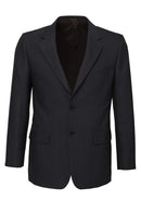 Mens Single Breasted 2 Button Suit Jacket Work Business - Pin Striped - Charcoal - 97-1