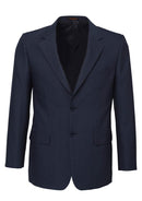Mens Single Breasted 2 Button Suit Jacket Work Business - Pin Striped - Navy - 117-1